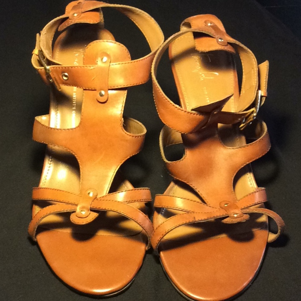 Leather Block Sandals